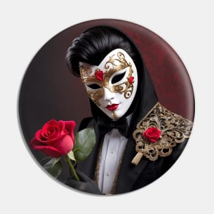 Gorgeous romantic man in Venetian mask Pin