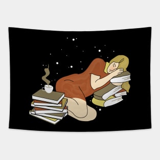 Books and coffee Tapestry