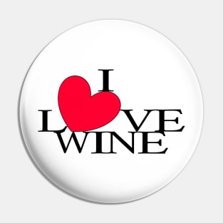 I Love Wine Red Heart Pin