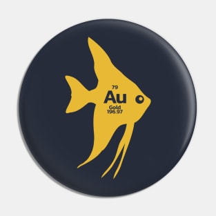 Au Gold Goldfish Periodic Element Funny Graphic T-Shirt Pin