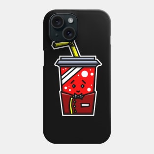 Cute Cup of Soda Pop in a Movie Theatre Usher Uniform - Junk Food Gift - Soda Phone Case