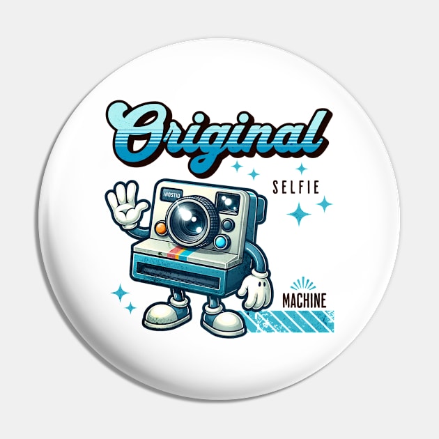 Original Selfie Machine - Vintage Polaroid Mascot Pin by Critter Chaos