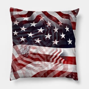 American Flag Red White Blue Stripes Stars Pattern Pillow