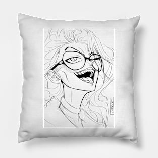 demon succubus vampire blonde girl ecopop art Pillow