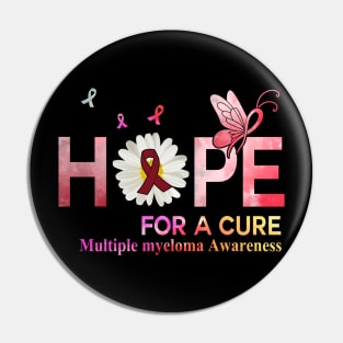 Hope For A Cure Butterfly Flower Breast cancer Pin