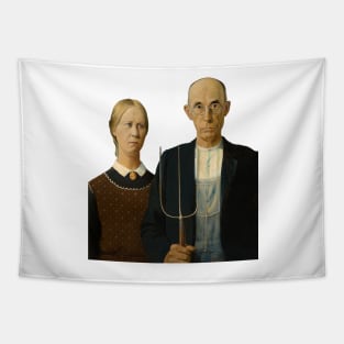 American Gothic Figures Tapestry