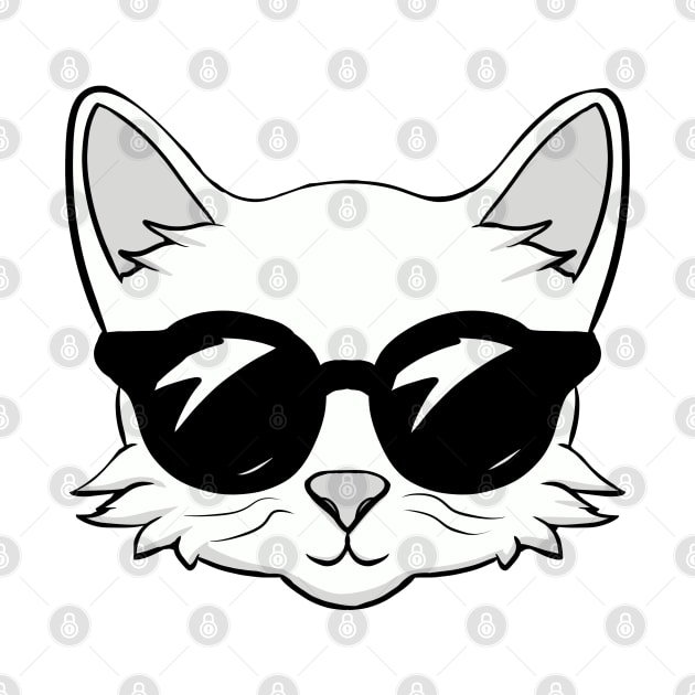 A White Cat in Black Sunglasses Sets a New Trend by JaychelDesigns