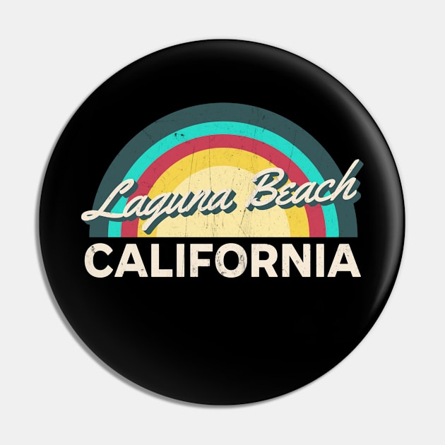 Laguna Beach California Vintage Sunset Pin by jiromie