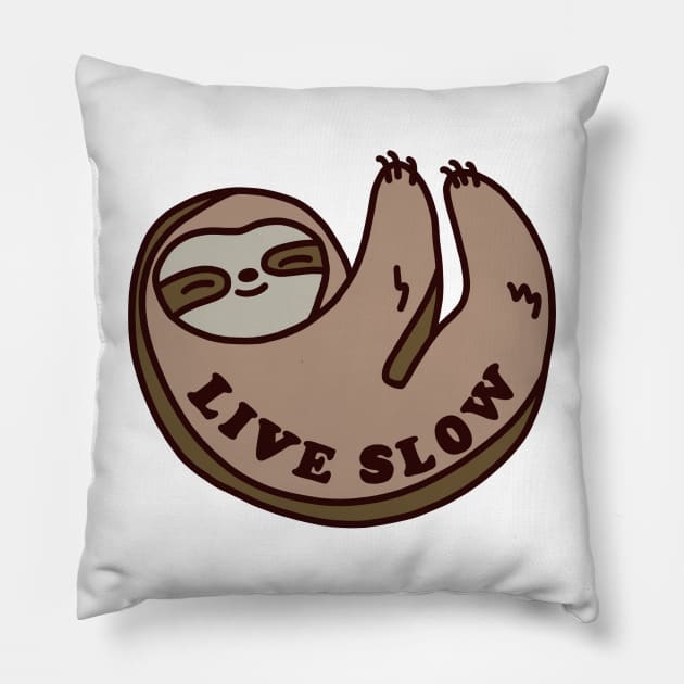 live slow sloth Pillow by smileyfriend