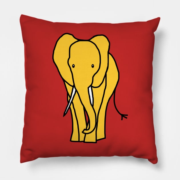 Yellow Elephant Pillow by ellenhenryart