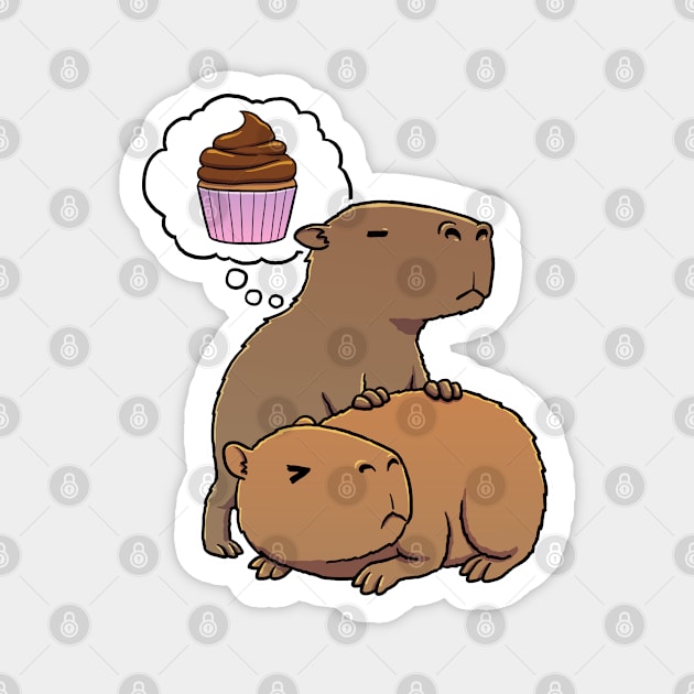 Capybara hungry for a Cupcakes Magnet by capydays