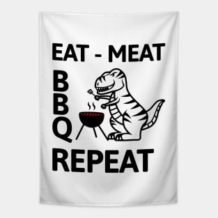 T-Rex BBQ: Eat, Meat, BBQ, Repeat Tapestry