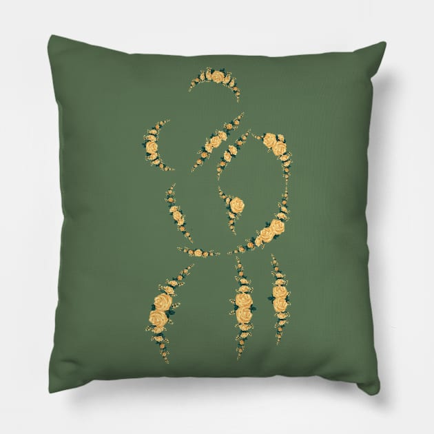 Yellow rose hugs and kisses Pillow by RADIOACTIVE CHERRY CLOUD