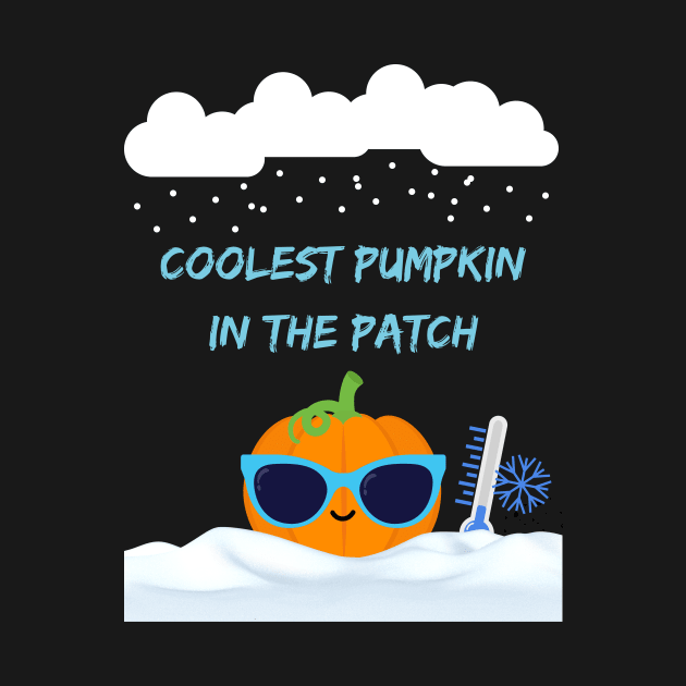 Coolest pumpkin in the patch funny cute pumpkin in snow by Artstastic