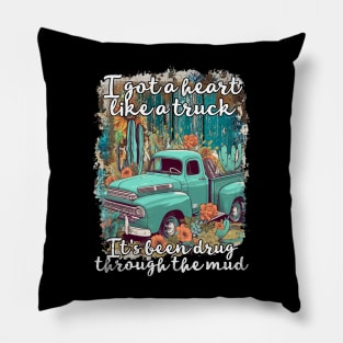 Classic I Got A Heart Like A Truck Day Gift Pillow