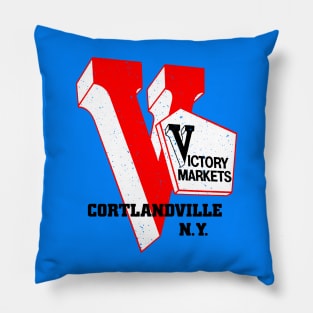 Victory Market Former Cortlandville NY Grocery Store Logo Pillow