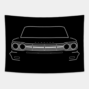 1965 AMC Rambler Classic car white outline Tapestry