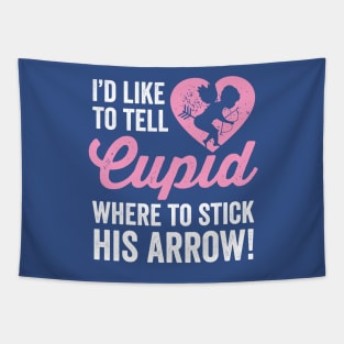 Cupid distressed funny anti-love Valentine's Day t-shirt Tapestry