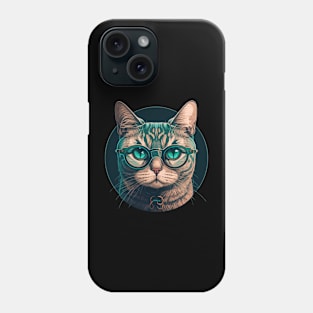 Glasses-Wearing Tabby Cat Phone Case