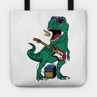 Rockin' T-Rex: Electric Guitar-Wielding Dinosaur Tote