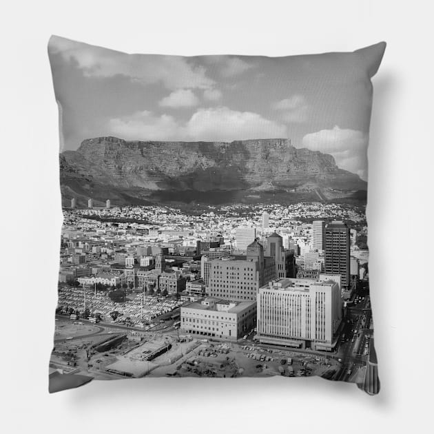 Vintage Cityscape Capetown South Africa Pillow by In Memory of Jerry Frank