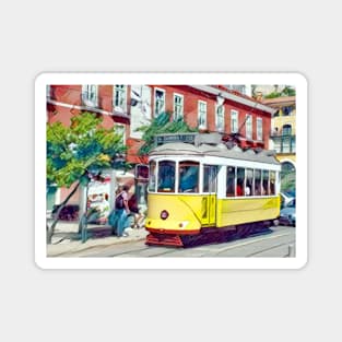 Yellow Lisbon Tram Magnet