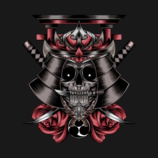 Skull demon Illustration With Japanese Art Style For T-Shirt Designs T-Shirt