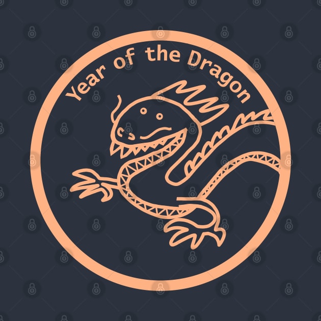 Year of the Dragon Portrait Peach Fuzz by ellenhenryart