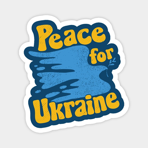 Peace for Ukraine // Retro Dove Art // Support Peace Magnet by SLAG_Creative