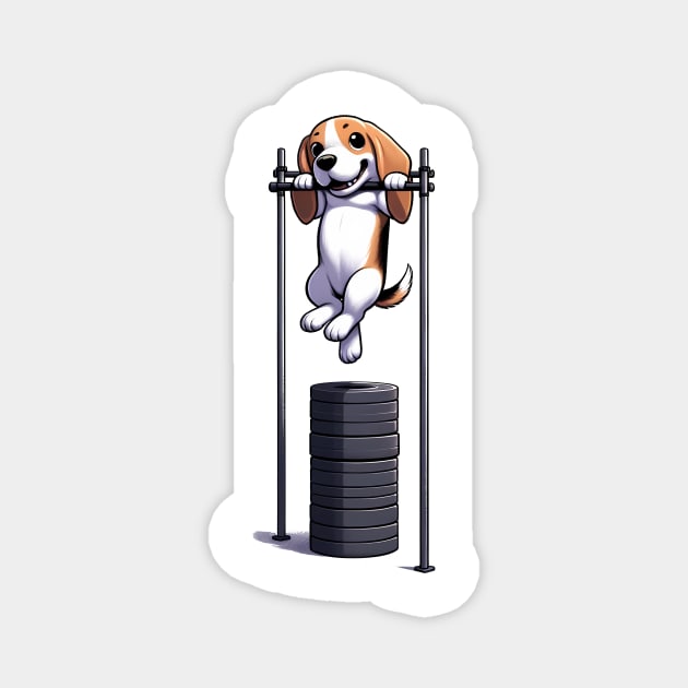 Pull-Up Pups: Beagle's Climb to Fitness Magnet by Purrformance Wear