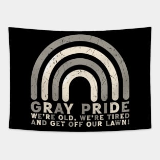 Gray Pride -- Retro Funny LGBT Design Tapestry