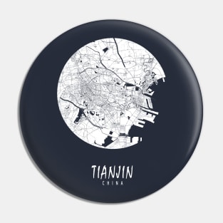 Tianjin, China City Map - Full Moon Pin