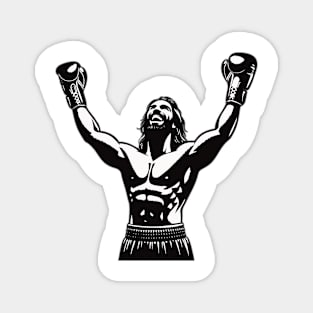 Boxer with winning pose - cool boxing design Magnet