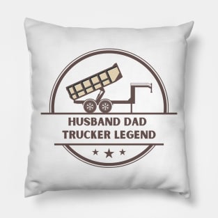 Husband Dad Trucker Legend Pillow