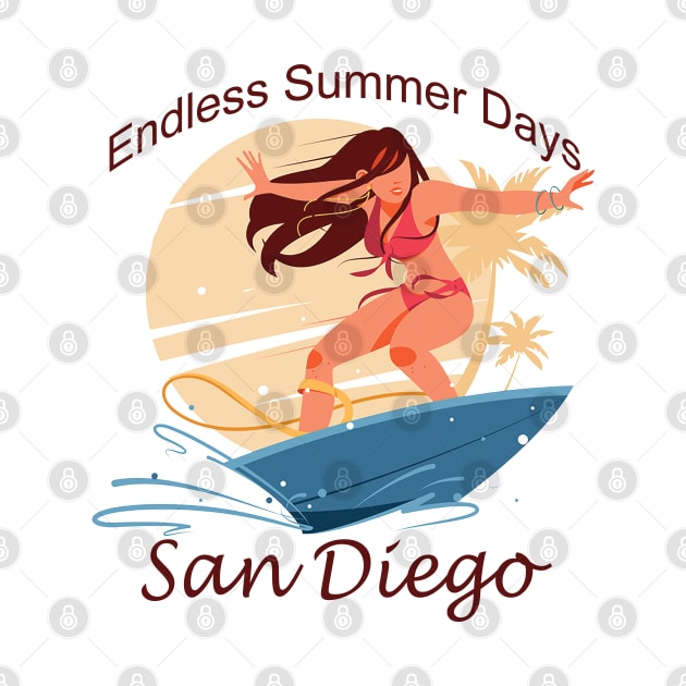 San Diego California surfing girl Ocean Beach by sayed20