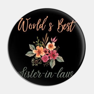 World's best sister-in-law sister in law shirts cute with flowers Pin