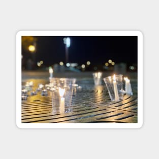 Candles at a Waterfront Vigil Magnet