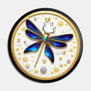 Gold Turquoise Dragonfly Pin