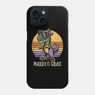 vintage sunset color dino Mardi Gras Phone Case