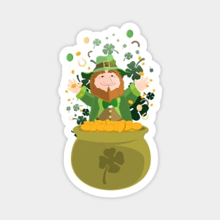 Saint Patrick's Leprechaun Gold Magnet