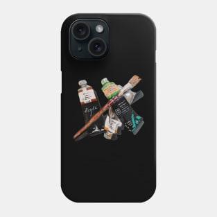 Paint tubes and Brush Phone Case