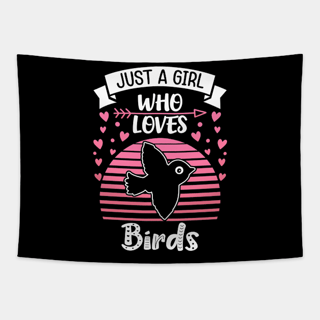 Just a Girl Who Loves Birds Tapestry by TeeDesignsWorks