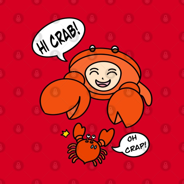 Cute chibi cartoon crab by Andrew Hau