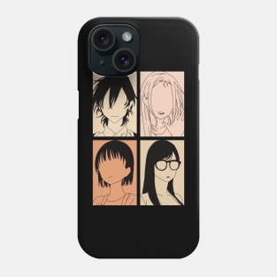 Summertime Render or Summer Time Rendering All Anime Characters in Minimalist 4 Panels Pop Art Design Phone Case