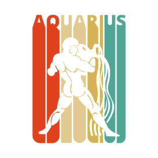 Aquarius Vintage retro style. T-Shirt