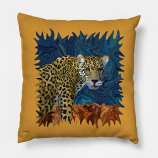 Leopard with the Sky in His Eyes Pillow