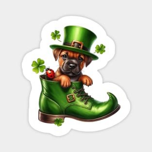 Staffordshire Bull Terrier Dog Shoes For Patricks Day Magnet