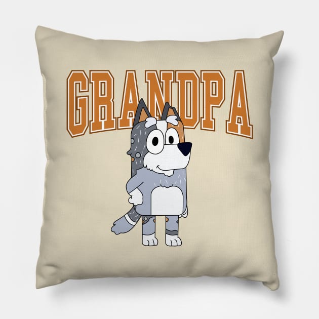 Bluey Grandpa Pillow by Kuturupiah