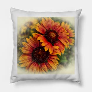 Golden Autumn Blooms Pillow