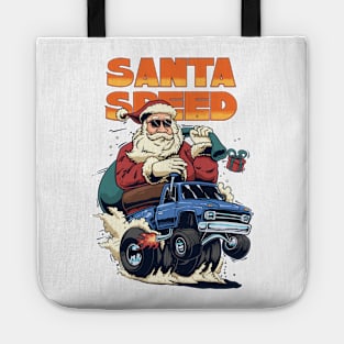 Santa Clause Drives His Hot Rod Car Tote